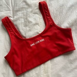 Aime Leon Dore Red Sports Bra